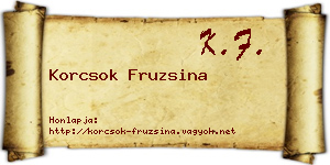 Korcsok Fruzsina névjegykártya